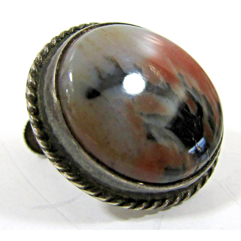 Southwest Tribal Sterling Silver Agate Ring and Matching Earrings - Picture 15 of 16